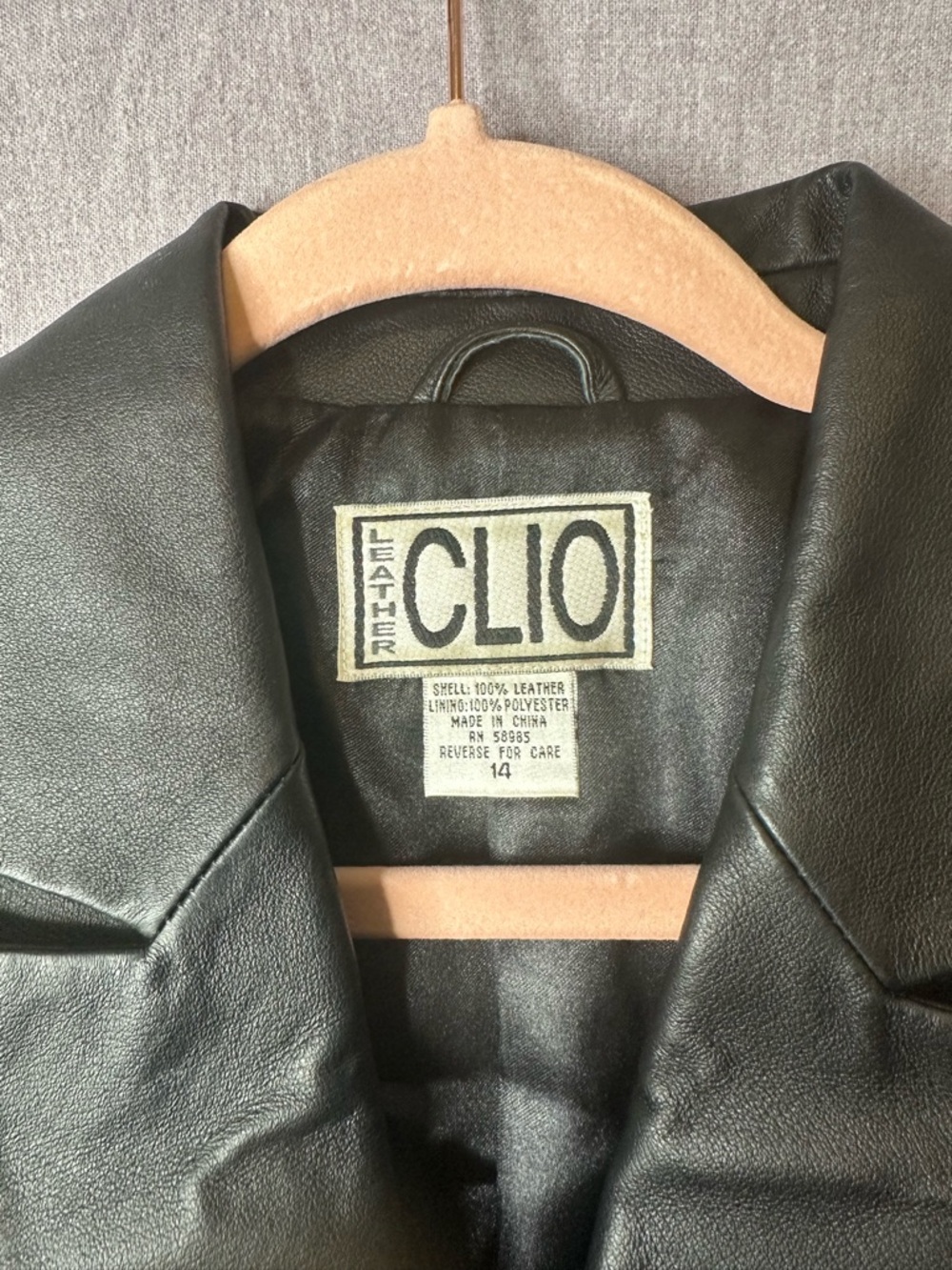 Clio Black Leather Jacket with Smooth Satin Lining